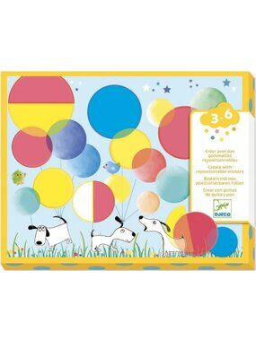 Djeco Collages Fish  Magic Circles Repositionable Stickers Age 3-6   NIB